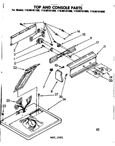 Top and console parts
