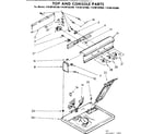 Kenmore 11086182200 top and console parts diagram