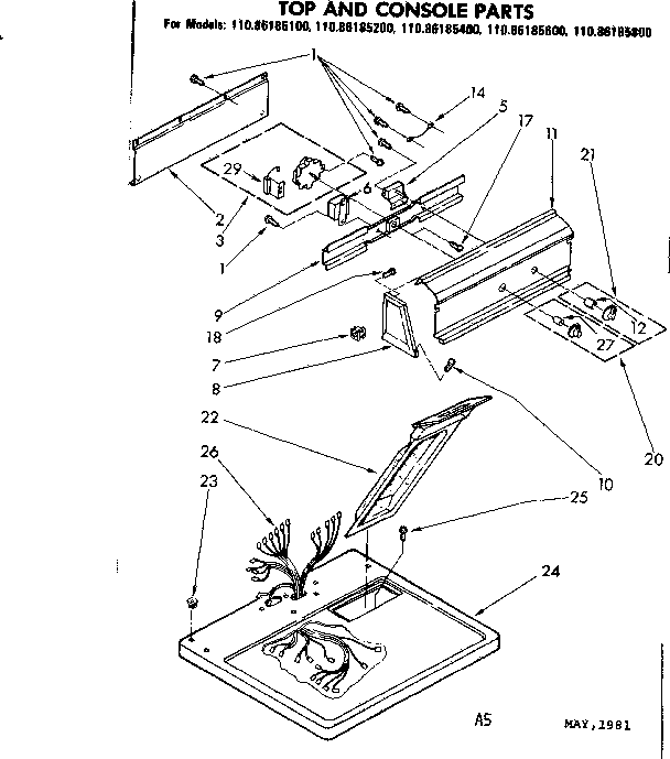 Top and console parts