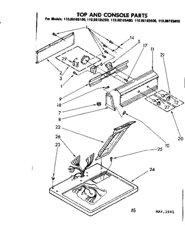 Top and console parts