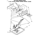 Kenmore 11086186400 top and console parts diagram