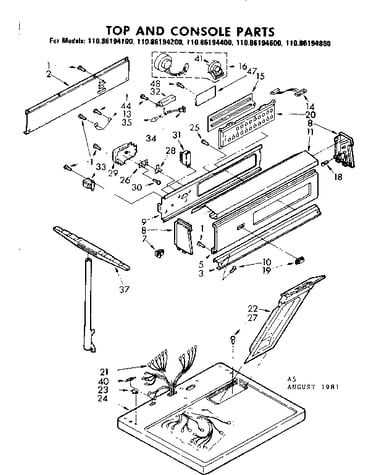 Top and console parts