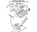 Kenmore 11086194210 top and console parts diagram