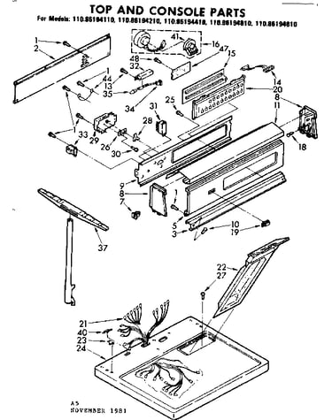 Top and console parts