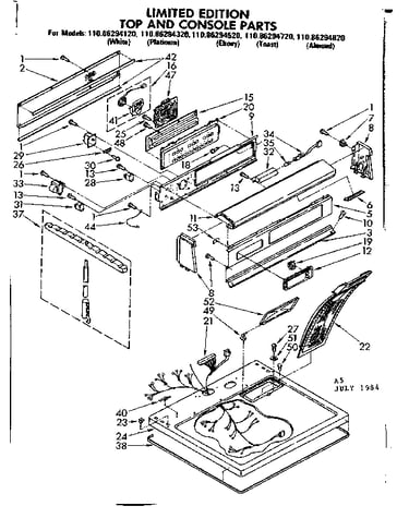 Top and console parts