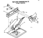 Kenmore 11086335100 top and console parts diagram