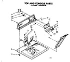 Kenmore 11086340100 top and console parts diagram