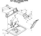 Kenmore 11086340110 top and console parts diagram