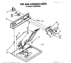 Kenmore 11086345100 top and console parts diagram