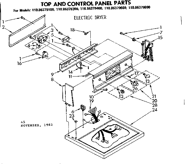 TOP AND CONSOLE PANEL PARTS