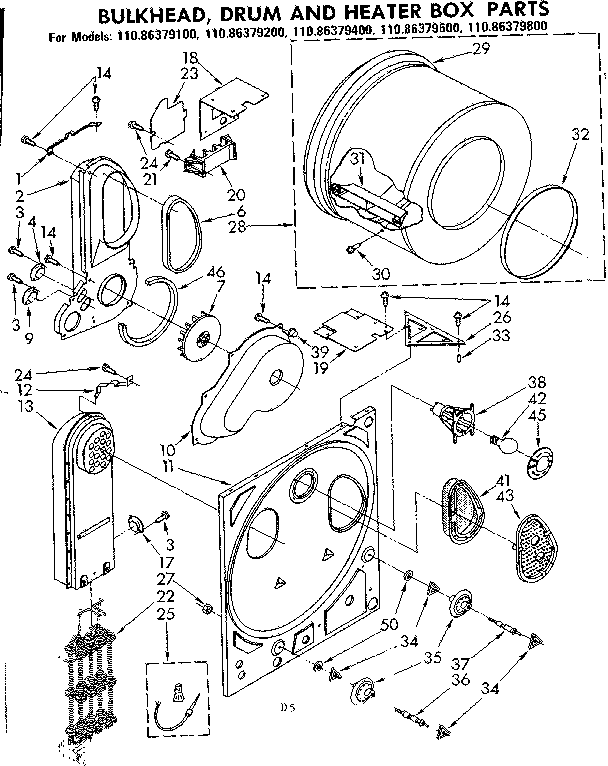 Bulkhead drum & heater box parts
