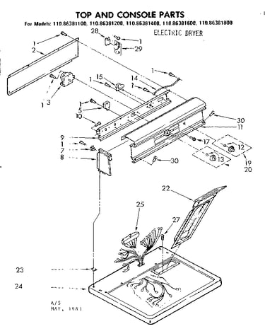 Top and console parts