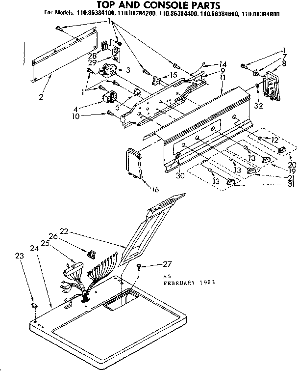 Top and console parts