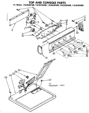 Top and console parts