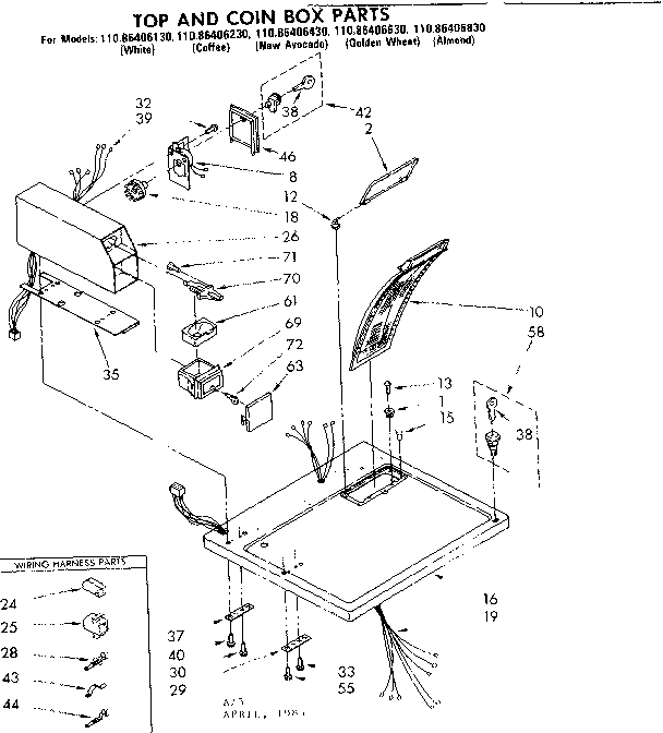 Top and coin box parts