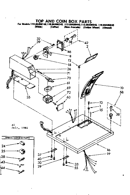 Top and coin box parts