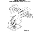 Kenmore 11086470600 top and console parts diagram