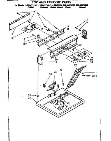 Top and console parts