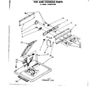 Kenmore 11086475300 top and console parts diagram