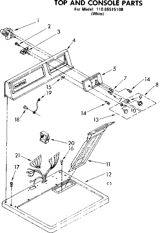 Top and console parts
