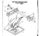 Kenmore 11086535110 top and console parts diagram