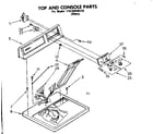 Kenmore 11086545110 top and console parts diagram