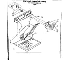 Kenmore 11086557110 top and console parts diagram