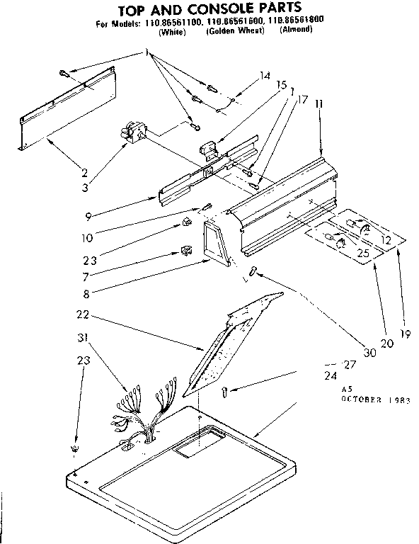 Top and console parts