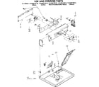 Kenmore 11086570610 top and console parts diagram