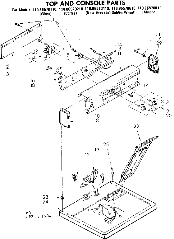 Top and console parts
