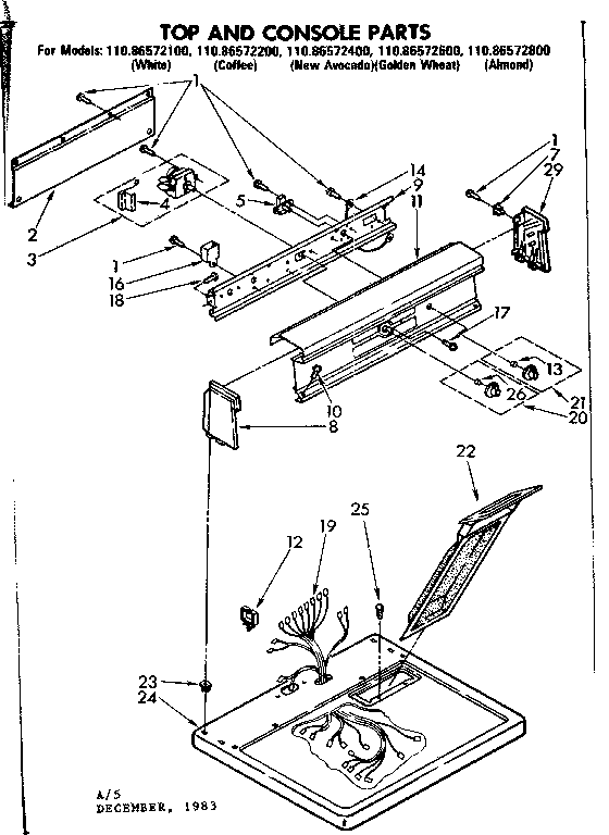 Top and console parts