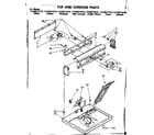 Kenmore 11086573610 top and console parts diagram