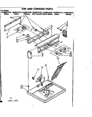 Top and console parts