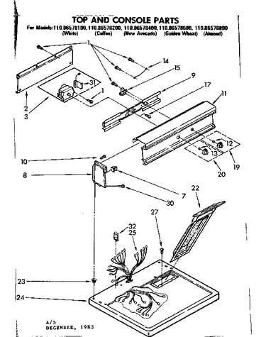 Top and console parts