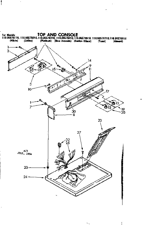 TOP AND CONSOLE PARTS