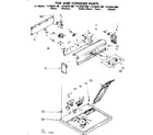 Kenmore 11086581600 top and console parts diagram