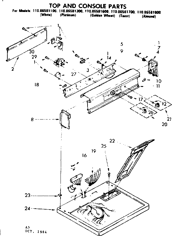 Top and console parts