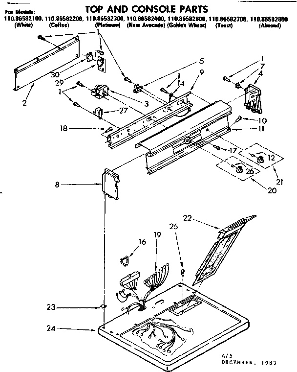 Top and console parts
