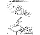 Kenmore 11087071110 top and console parts diagram
