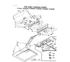 Kenmore 11087082600 top and console parts diagram