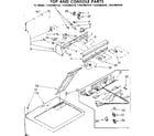 Kenmore 11087082810 top and console parts diagram
