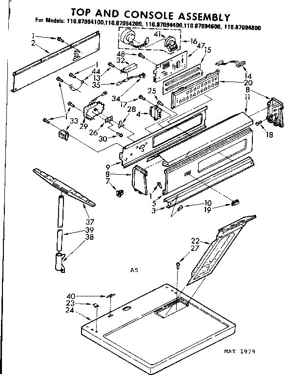 Top and console assembly