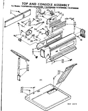 Top and console assembly