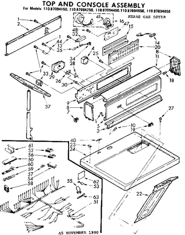 Top and console assembly