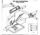Sears 11087130100 top and console parts diagram