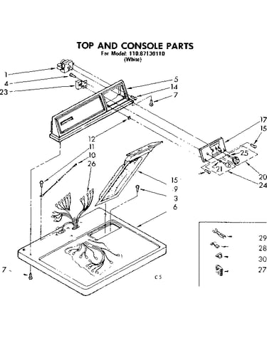 Top and console parts