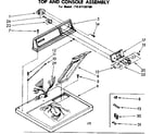 Sears 11087156100 top and console assembly diagram