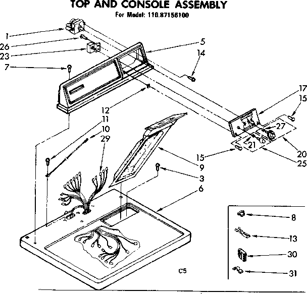Top and console assembly