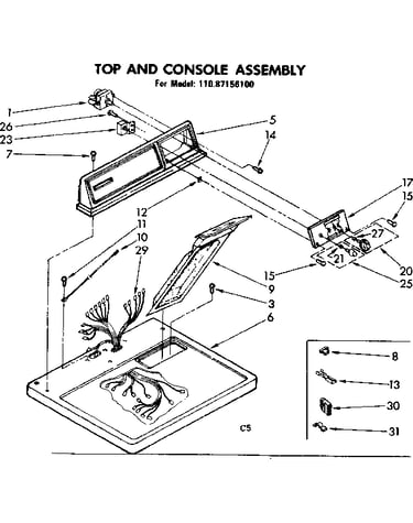 Top and console assembly