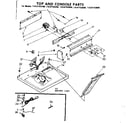 Sears 11087163600 top and console parts diagram